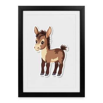 Esel - Gerahmtes Poster (27 × 37 cm) - Schwarz - Vorne