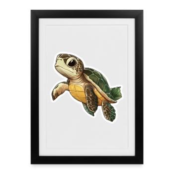 Tortue - Affiche encadrée (27 × 37 cm) - noir - Devant