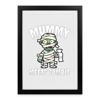 MUMMY MEETS ZOMBIE - ZOMBIE HALLOWEEN - Framed poster (27 × 37 cm) - black - Front