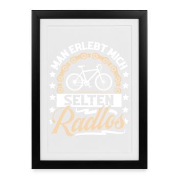 Cyclist Mountain Bike Bicycle - Framed poster (27 × 37 cm) - black - Front
