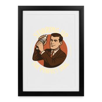 Stirring Up The Perfect Deal Funny Sarcasm - Framed poster (27 × 37 cm) - black - Front