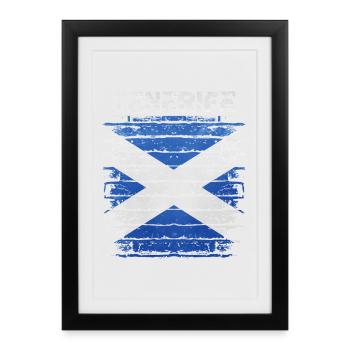 Illustration du drapeau de Tenerife - Affiche encadrée (27 × 37 cm) - noir - Devant