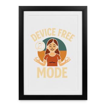 Device-free relaxation Yoga Design - Framed poster (27 × 37 cm) - black - Front