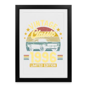 1996 Car 30 Years Anniversary Men - Framed poster (27 × 37 cm) - black - Front