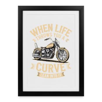 Quand la vie vous réserve des surprises – Biker Design - Affiche encadrée (27 × 37 cm) - noir - Devant