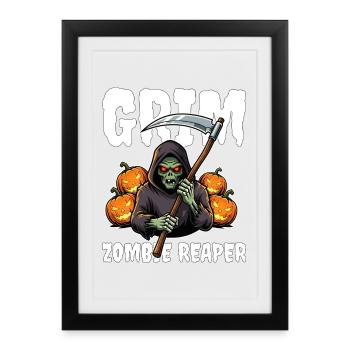 GRIM ZOMBIE REAPER - ZOMBIE HALLOWEEN - Framed poster (27 × 37 cm) - black - Front