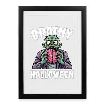 BRAINY HALLOWEEN - ZOMBIE HALLOWEEN - Affiche encadrée (27 × 37 cm) - noir - Devant