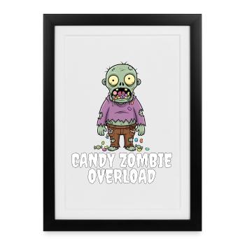 CANDY ZOMBIE OVERLOAD - ZOMBIE HALLOWEEN - Framed poster (27 × 37 cm) - black - Front