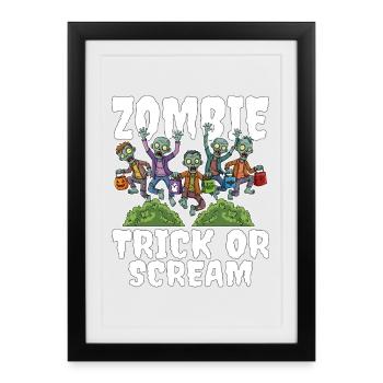 GRIM ZOMBIE REAPER - ZOMBIE HALLOWEEN - Framed poster (27 × 37 cm) - black - Front