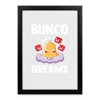 Drôle de dés Game Night Cadeau Bunco Player - Affiche encadrée (27 × 37 cm) - noir - Devant