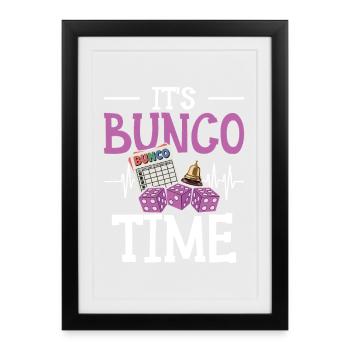 Les joueurs de Bunco jouent au Bunco Gift - Affiche encadrée (27 × 37 cm) - noir - Devant