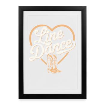 Motif de danse country et en ligne - Affiche encadrée (27 × 37 cm) - noir - Devant