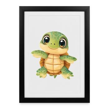 Tortue - Affiche encadrée (27 × 37 cm) - noir - Devant