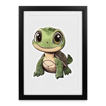 Tortue - Affiche encadrée (27 × 37 cm) - noir - Devant