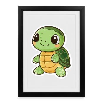 Tortue - Affiche encadrée (27 × 37 cm) - noir - Devant