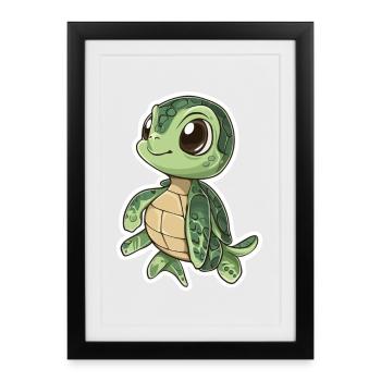 Tortue - Affiche encadrée (27 × 37 cm) - noir - Devant