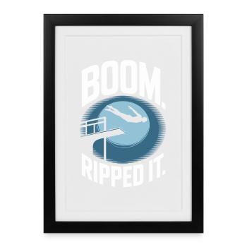 Diving diving board - Framed poster (27 × 37 cm) - black - Front
