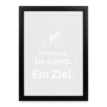Slogan de motivation vélo vie quotidienne - Affiche encadrée (27 × 37 cm) - noir - Devant
