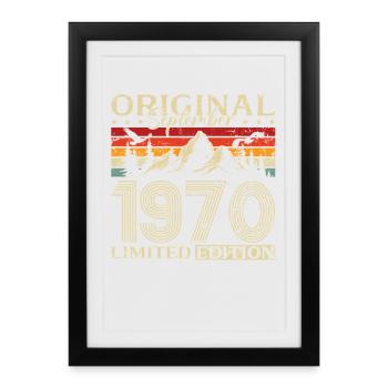 55. Geburtstag Vintage September Jahrgang 1970  - Gerahmtes Poster (27 × 37 cm) - Schwarz - Vorne