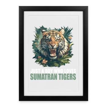 Tigre de Sumatra - Affiche encadrée (27 × 37 cm) - noir - Devant