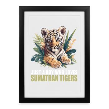 Tigre de Sumatra - Affiche encadrée (27 × 37 cm) - noir - Devant