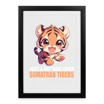 Tigre de Sumatra - Affiche encadrée (27 × 37 cm) - noir - Devant