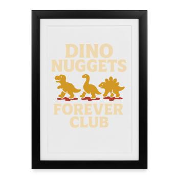 Dino Nuggets Nostalgia Funny Snack Dinosaur - Framed poster (27 × 37 cm) - black - Front