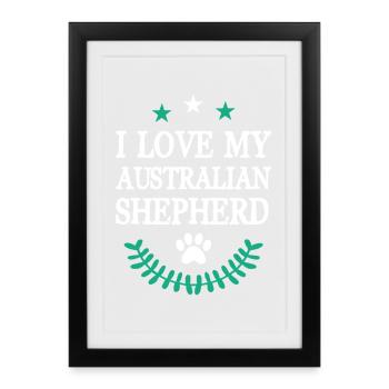 Australian Shepherd - Framed poster (27 × 37 cm) - black - Front