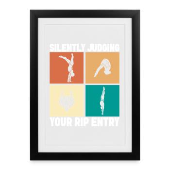 Diving diving board - Framed poster (27 × 37 cm) - black - Front