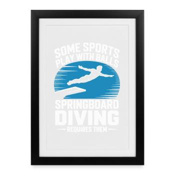 Diving diving board - Framed poster (27 × 37 cm) - black - Front