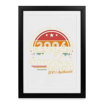 20 Years 2006 Vintage Retro Anniversary - Framed poster (27 × 37 cm) - black - Front