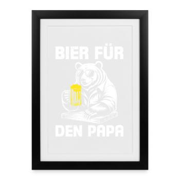 Beer drinkers BEER FOR DAD Fathers Funny - Framed poster (27 × 37 cm) - black - Front