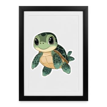 Tortue - Affiche encadrée (27 × 37 cm) - noir - Devant