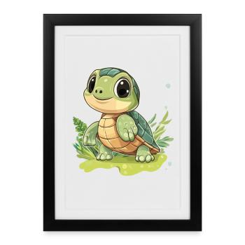 Tortue - Affiche encadrée (27 × 37 cm) - noir - Devant