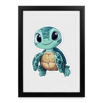 Tortue - Affiche encadrée (27 × 37 cm) - noir - Devant