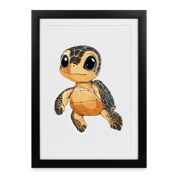 Tortue - Affiche encadrée (27 × 37 cm) - noir - Devant