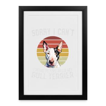 Bull Terrier Humorous Quote Design - Framed poster (27 × 37 cm) - black - Front