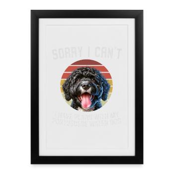 Portuguese Water Dog Humour Tee - Framed poster (27 × 37 cm) - black - Front