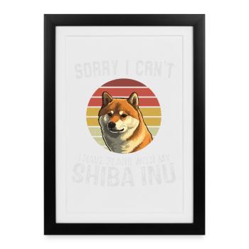 Désolé, je ne peux pas concevoir Shiba Inu - Affiche encadrée (27 × 37 cm) - noir - Devant