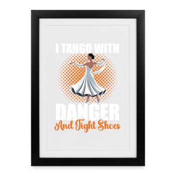 Chaussures de danse Tango École de danse de salon - Affiche encadrée (27 × 37 cm) - noir - Devant