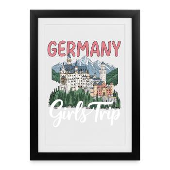 Germany Girls Trip Neuschwanstein Castle - Framed poster (27 × 37 cm) - black - Front