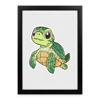 Tortue - Affiche encadrée (27 × 37 cm) - noir - Devant