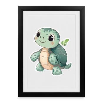 Tortue - Affiche encadrée (27 × 37 cm) - noir - Devant