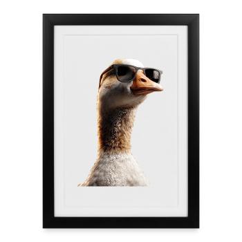 Goose Cute Goose Chicks Goose Chick Duck Small Geese - Framed poster (27 × 37 cm) - black - Front