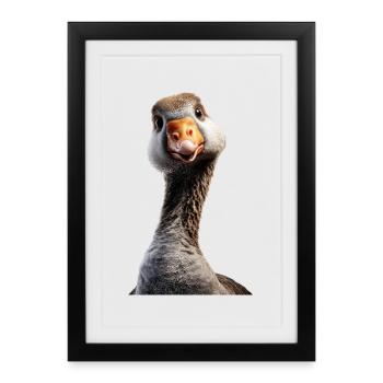 Goose Cute Goose Chicks Goose Chick Duck Small Geese - Framed poster (27 × 37 cm) - black - Front