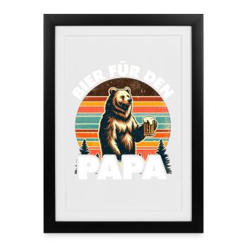 Future papa BIÈRE POUR PAPA Drôle - Affiche encadrée (27 × 37 cm) - noir - Devant