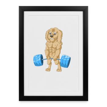 Fort Golden Doodle Chien Levage Poids Fitness - Affiche encadrée (27 × 37 cm) - noir - Devant