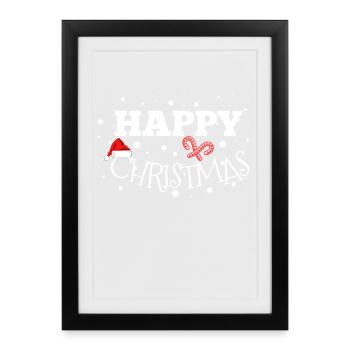 Idée cadeau de Noël - Affiche encadrée (27 × 37 cm) - noir - Devant