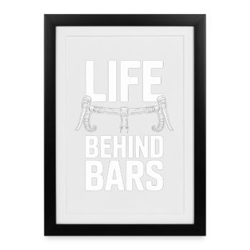 Life Behind Bars Cyclist Shirt - Framed poster (27 × 37 cm) - black - Front