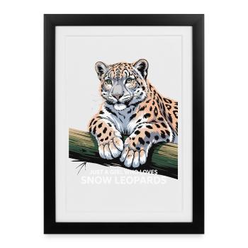 Just A Girl Who Loves Snow Leopards - Framed poster (27 × 37 cm) - black - Front